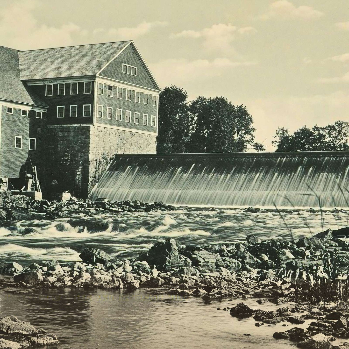 Eastman Falls and Excelsior Mill Franklin NH Vintage Print (7 Sizes) - Enhanced