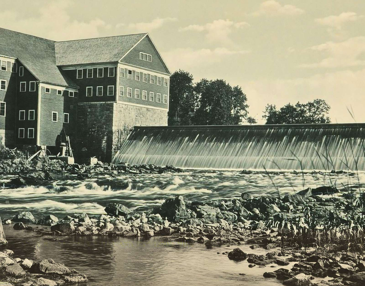 Eastman Falls and Excelsior Mill Franklin NH Vintage Print (7 Sizes) - Enhanced
