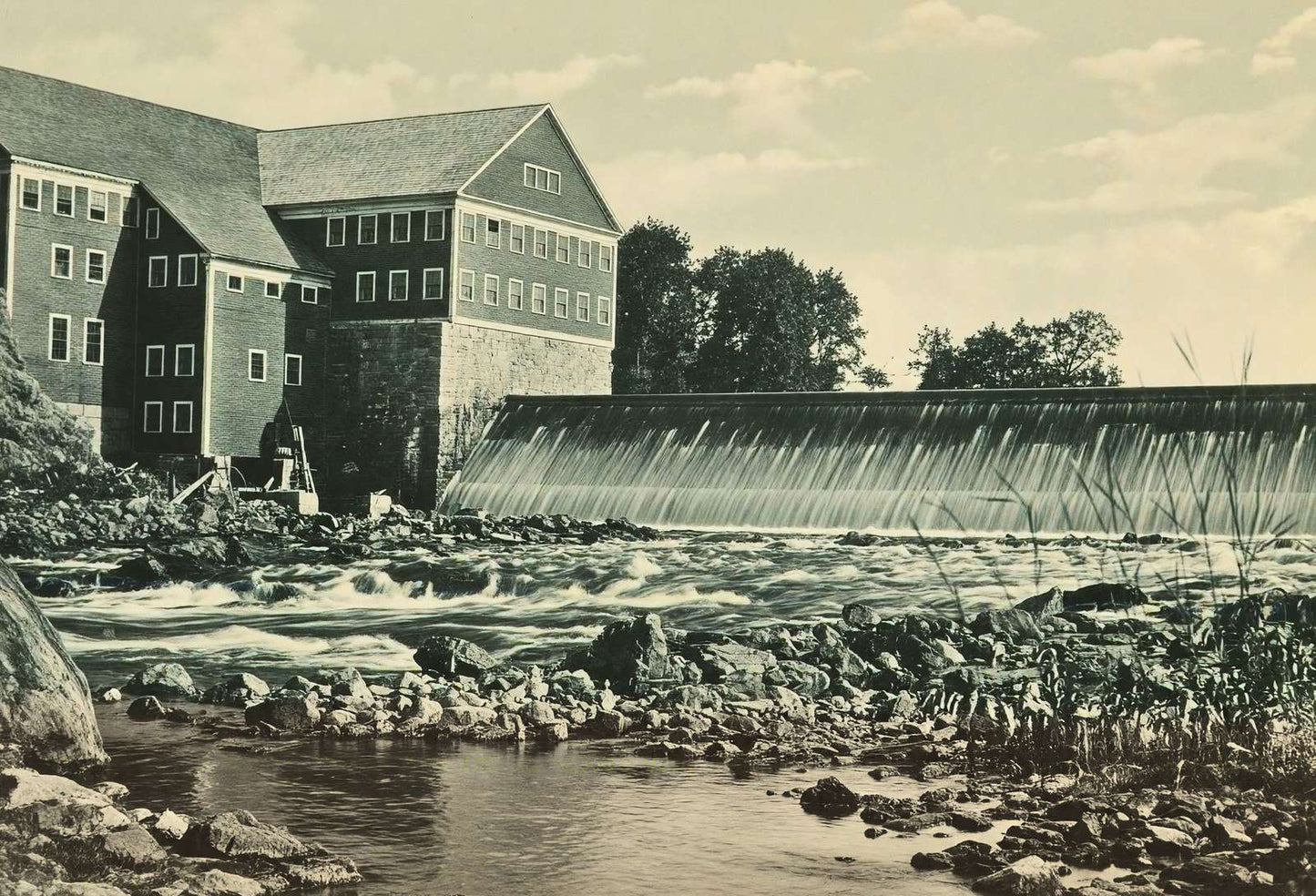 Eastman Falls and Excelsior Mill Franklin NH Vintage Print (7 Sizes) - Enhanced