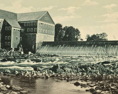 Eastman Falls and Excelsior Mill vintage photo print