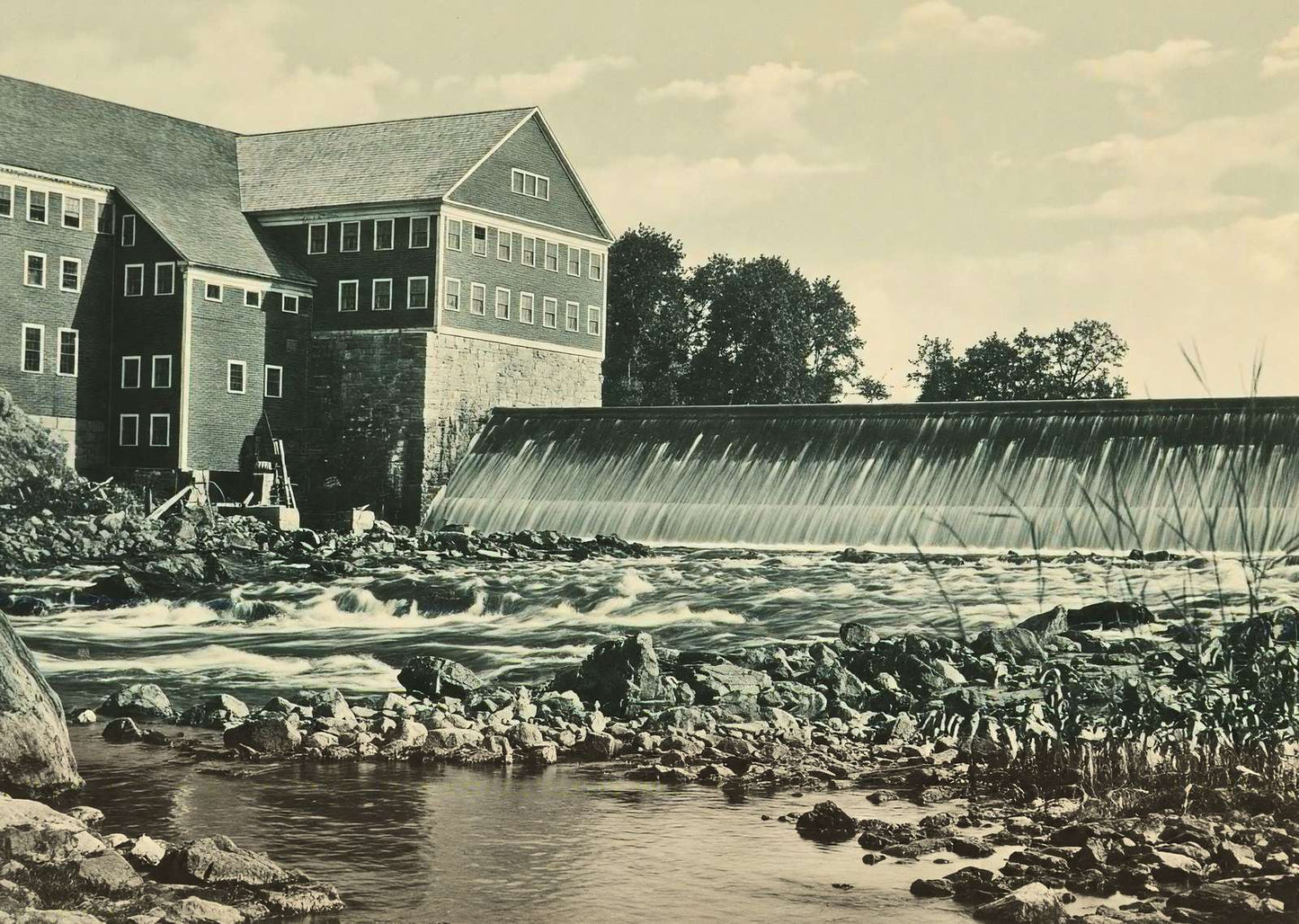 Eastman Falls and Excelsior Mill Franklin NH Vintage Print (7 Sizes) - Enhanced
