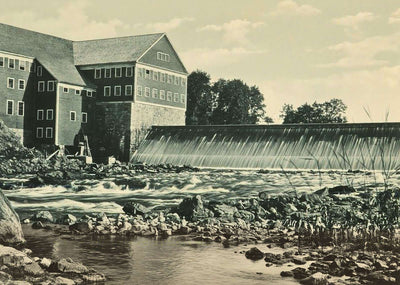 Eastman Falls and Excelsior Mill Franklin NH Vintage Print (7 Sizes) - Enhanced