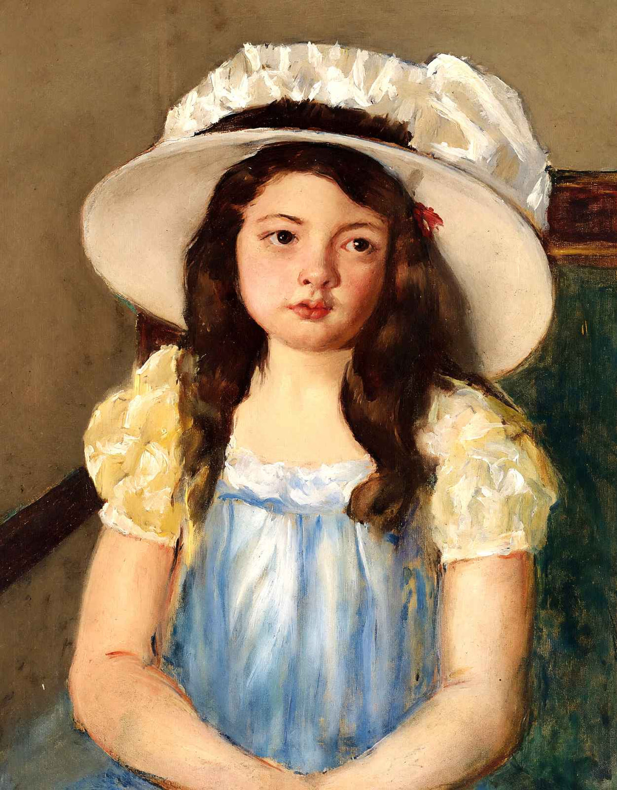 Francoise Wearing a Big White Hat 1908 by Mary Cassatt Art Print (6 Sizes)
