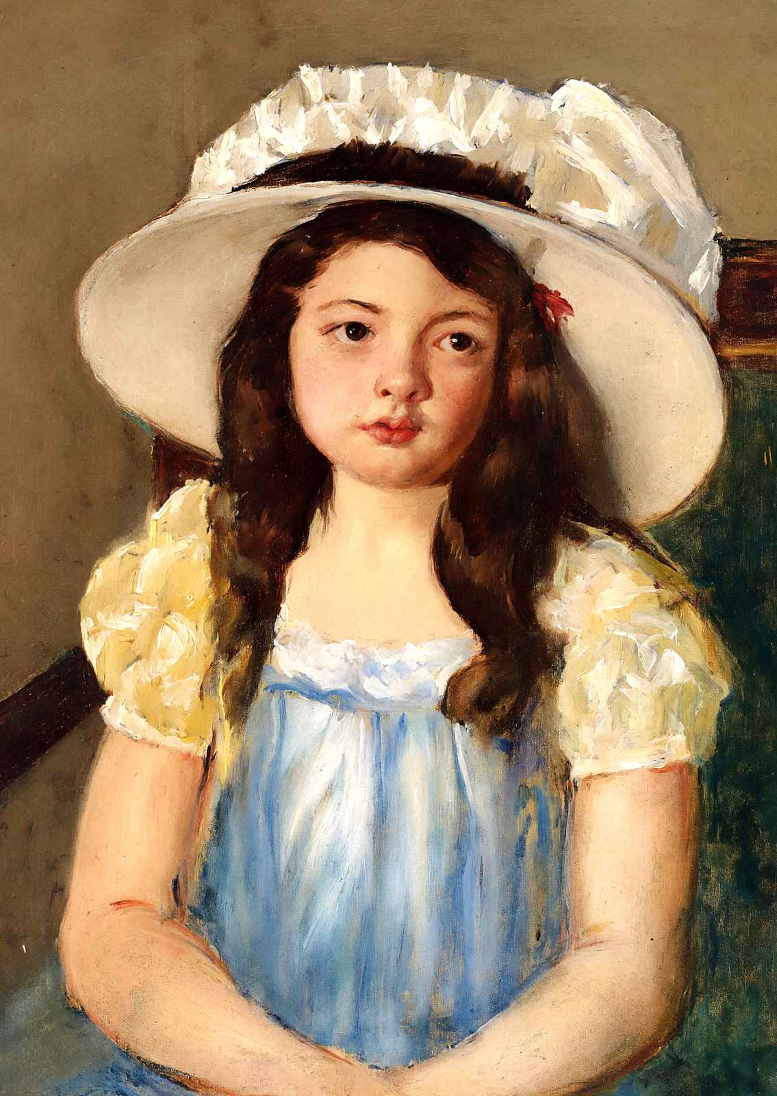 Francoise Wearing a Big White Hat 1908 by Mary Cassatt Art Print (6 Sizes)