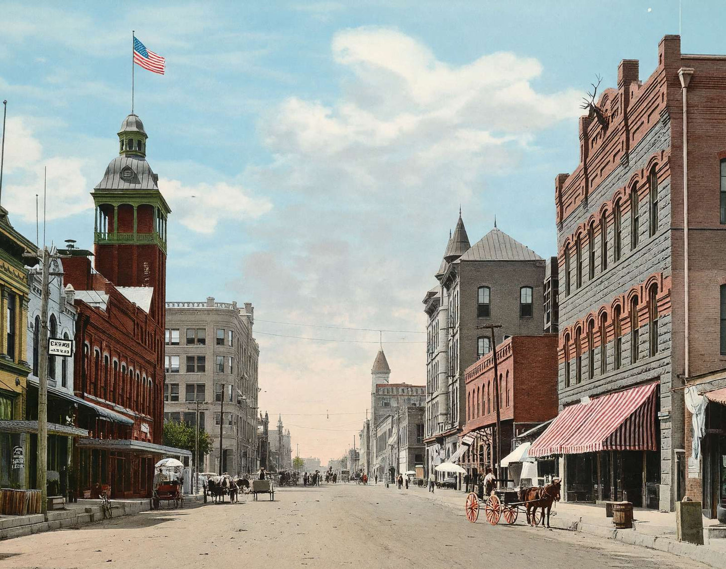 Franklin Street Waco in 1905 Vintage Print (7 Sizes) - Acid Free