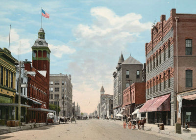 Franklin Street Waco in 1905 Vintage Print (7 Sizes) - Acid Free