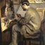 Frederic Bazille Painting the Heron (Frederic Bazille at His Easel) fine art print by Pierre-Auguste Renoir (1867)