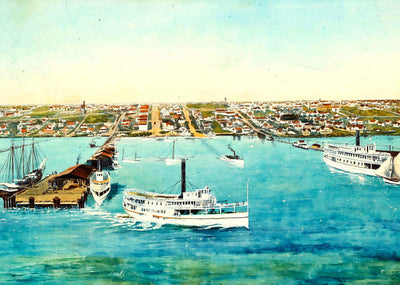 From Waterfront St Petersburg FL in 1908 Art Print (7 Sizes) - Acid Free