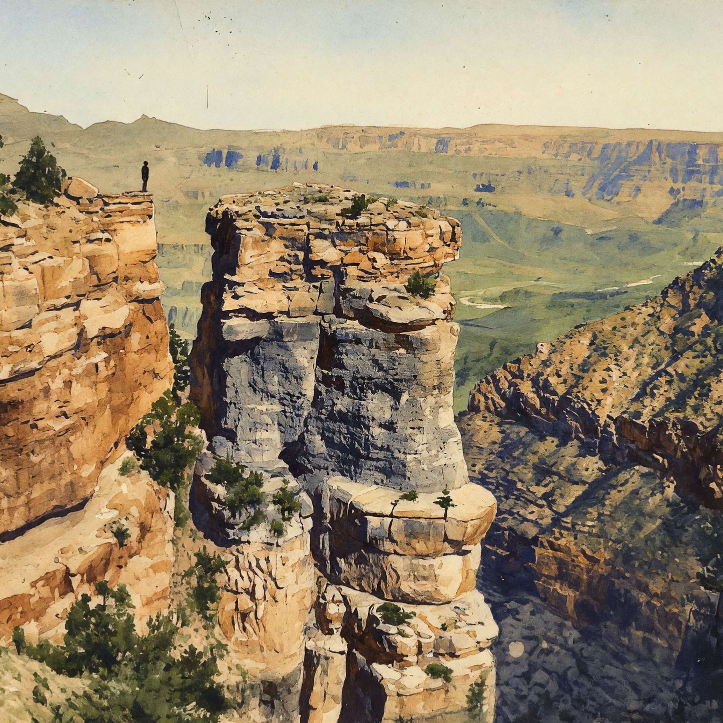 From Bissell's Point Grand Canyon in 1908 Painting Print (7 Sizes)