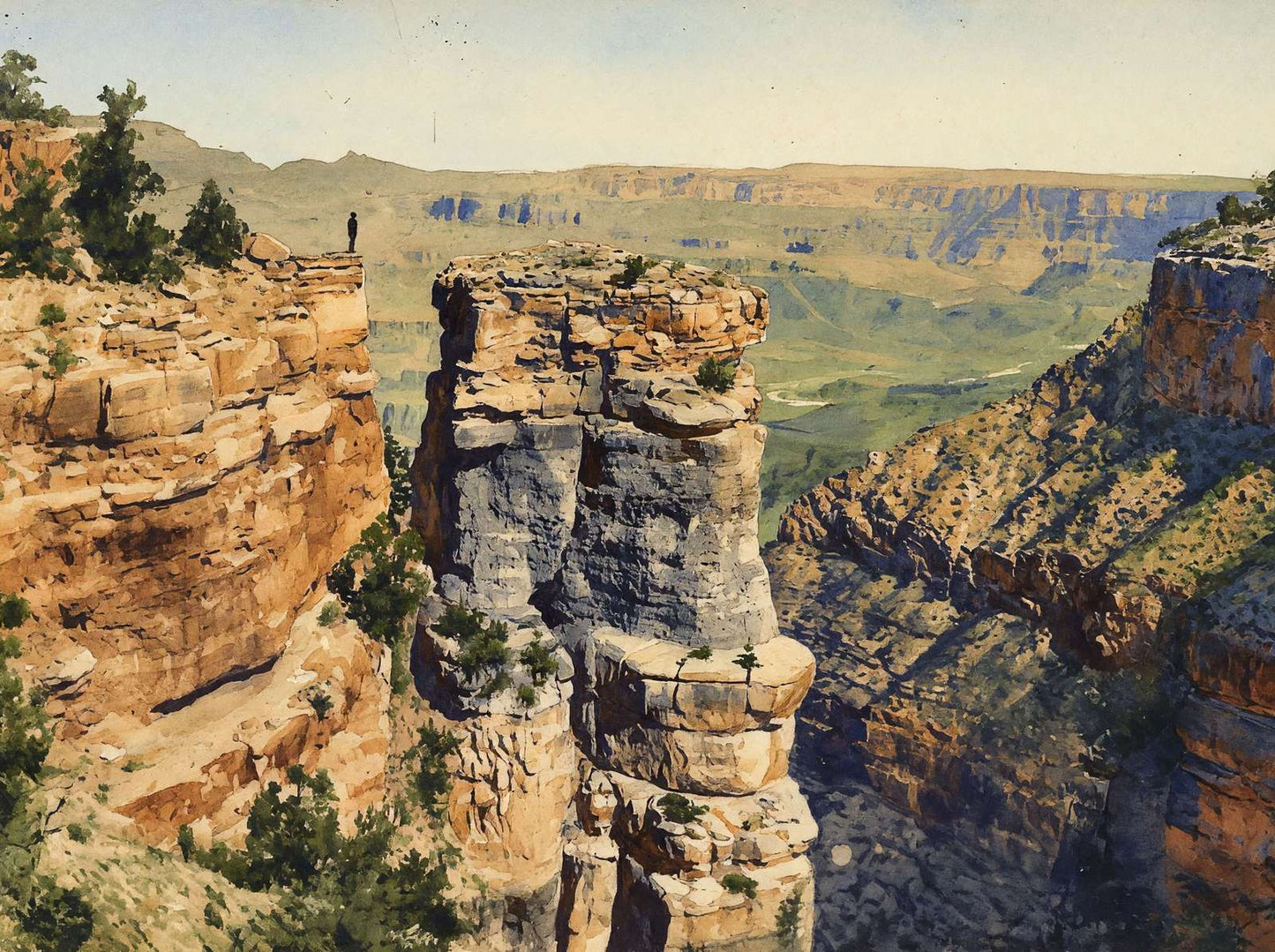 From Bissell's Point Grand Canyon in 1908 Painting Print (7 Sizes)