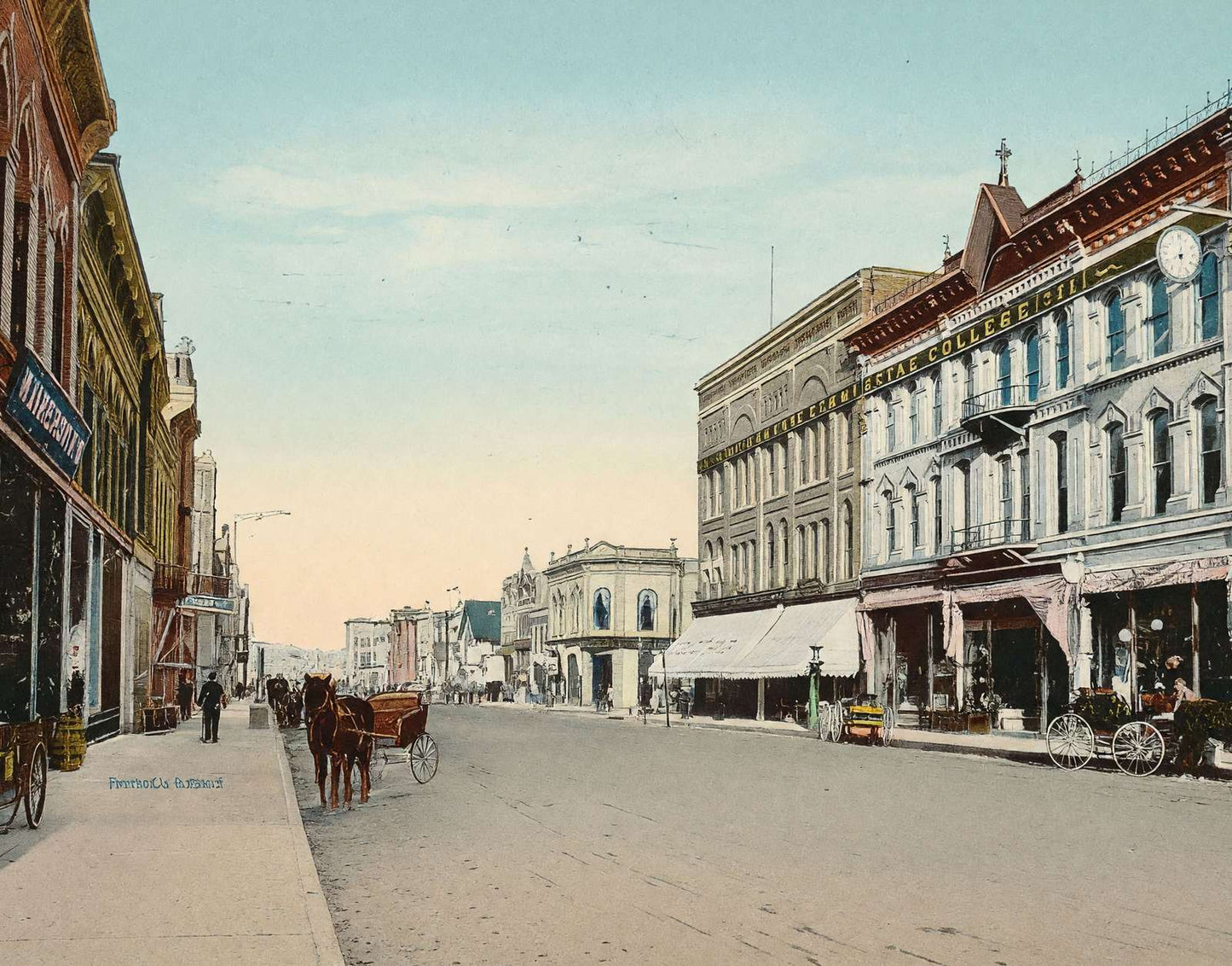 Front Street Looking North Mankato MN in 1906 Vintage Print (7 Sizes)