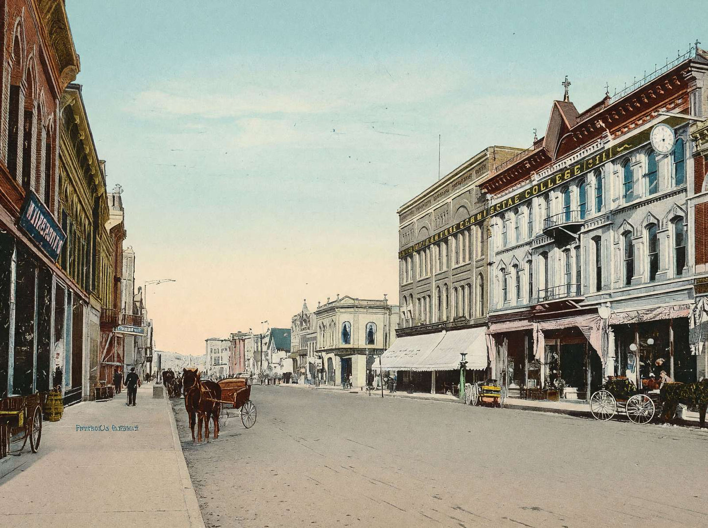 Front Street Looking North Mankato MN in 1906 Vintage Print (7 Sizes)