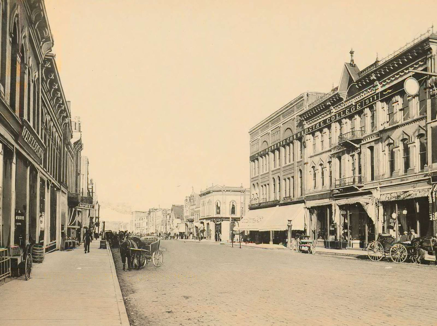 Front Street Looking North Mankato MN in 1907 Vintage Print (7 Sizes)
