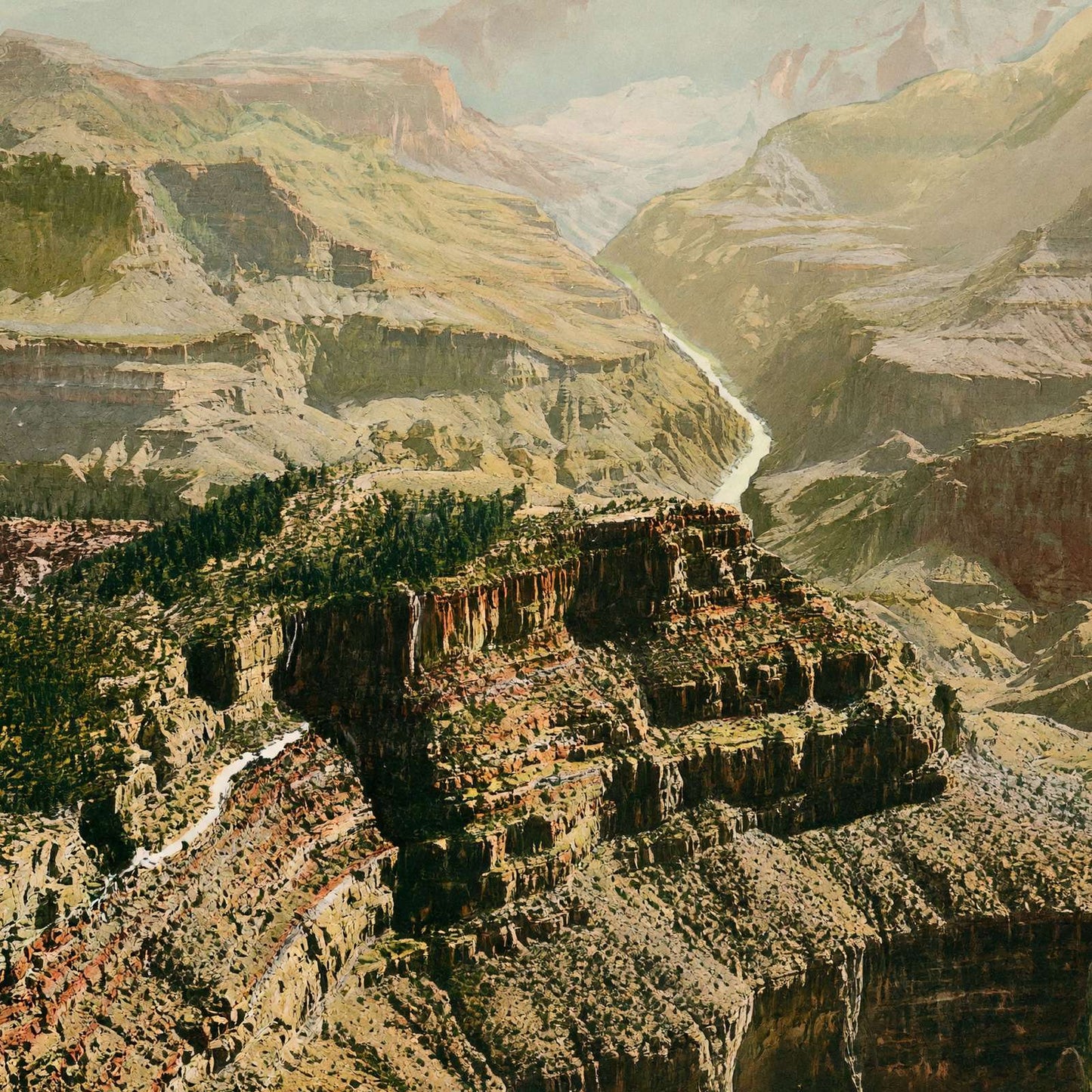 From Panorama Point Grand Canyon in 1907 Vintage Print (7 Sizes)