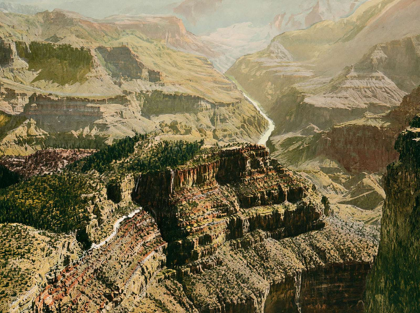 From Panorama Point Grand Canyon in 1907 Vintage Print (7 Sizes)