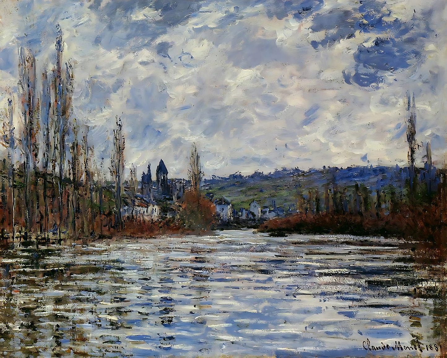 Flood of the Seine at Vetheuil Painting by Claude Monet 8x10" Art Print
