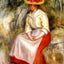 Gabrielle in a Straw Hat Art Print 1900 by Pierre-Auguste Renoir (6 Sizes)