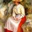 Gabrielle in a Straw Hat Art Print 1900 by Pierre-Auguste Renoir (6 Sizes)