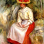Gabrielle in a Straw Hat art print by Pierre-Auguste Renoir (1900)