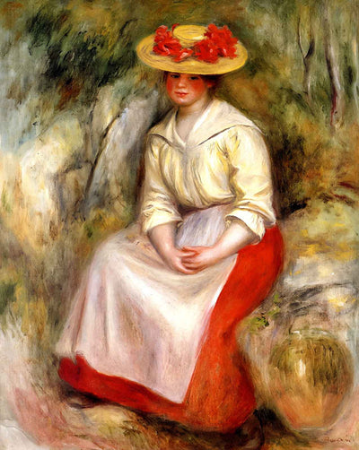Gabrielle in a Straw Hat art print by Pierre-Auguste Renoir (1900)