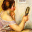 Gabrielle Holding a Mirror with a Portrait of Coco 1905 Fine Art Print (6 Sizes)