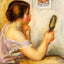 Gabrielle Holding a Mirror with a Portrait of Coco 1905 Fine Art Print (6 Sizes)