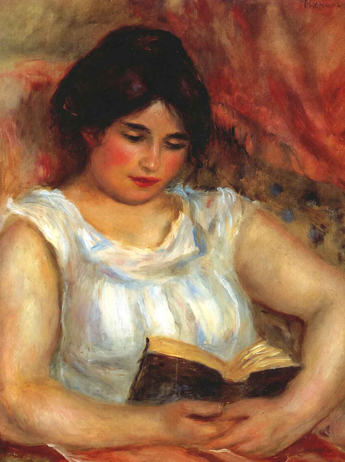 Gabrielle Reading 1906 Painting by Pierre-Auguste Renoir Art Print (6 Sizes)