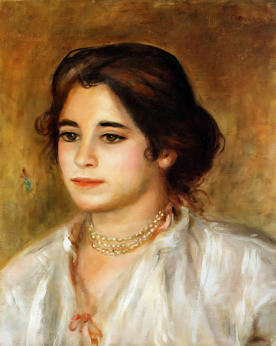 Gabrielle Wearing a Necklace Painting by Pierre-Auguste Renoir 8x10" Art Print