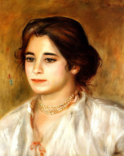 Gabrielle Wearing a Necklace art print by Pierre-Auguste Renoir (1906)