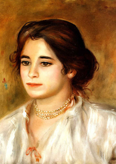 Gabrielle Wearing a Necklace 1906 by Pierre-Auguste Renoir Art Print (6 Sizes)