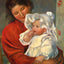 Gabrielle and Jean painting print by Pierre-Auguste Renoir (1895)