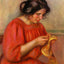 Gabrielle Mending 1908 by Pierre-Auguste Renoir Fine Art Print (6 Sizes)