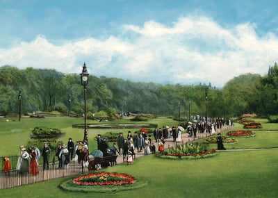 The Gardens Bournemouth in 1904 Vintage Print (7 Sizes) - Enhanced