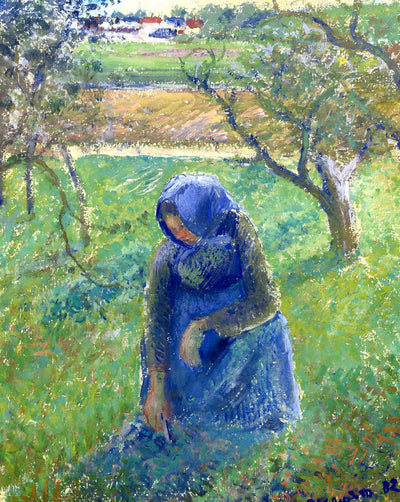 Gathering Herbs art print by Camille Pissarro (1882)