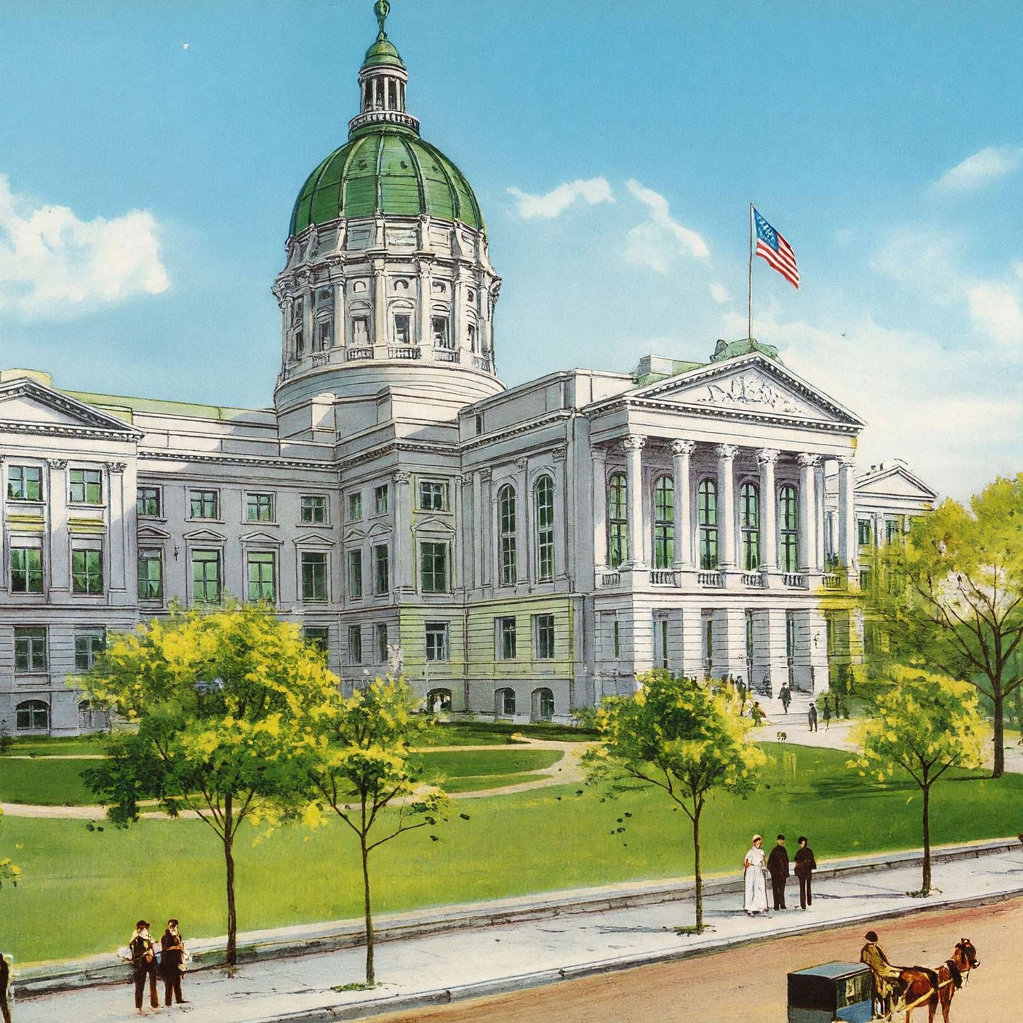 Georgia State Capitol Atlanta in 1906 Vintage Print (7 Sizes) - Restored