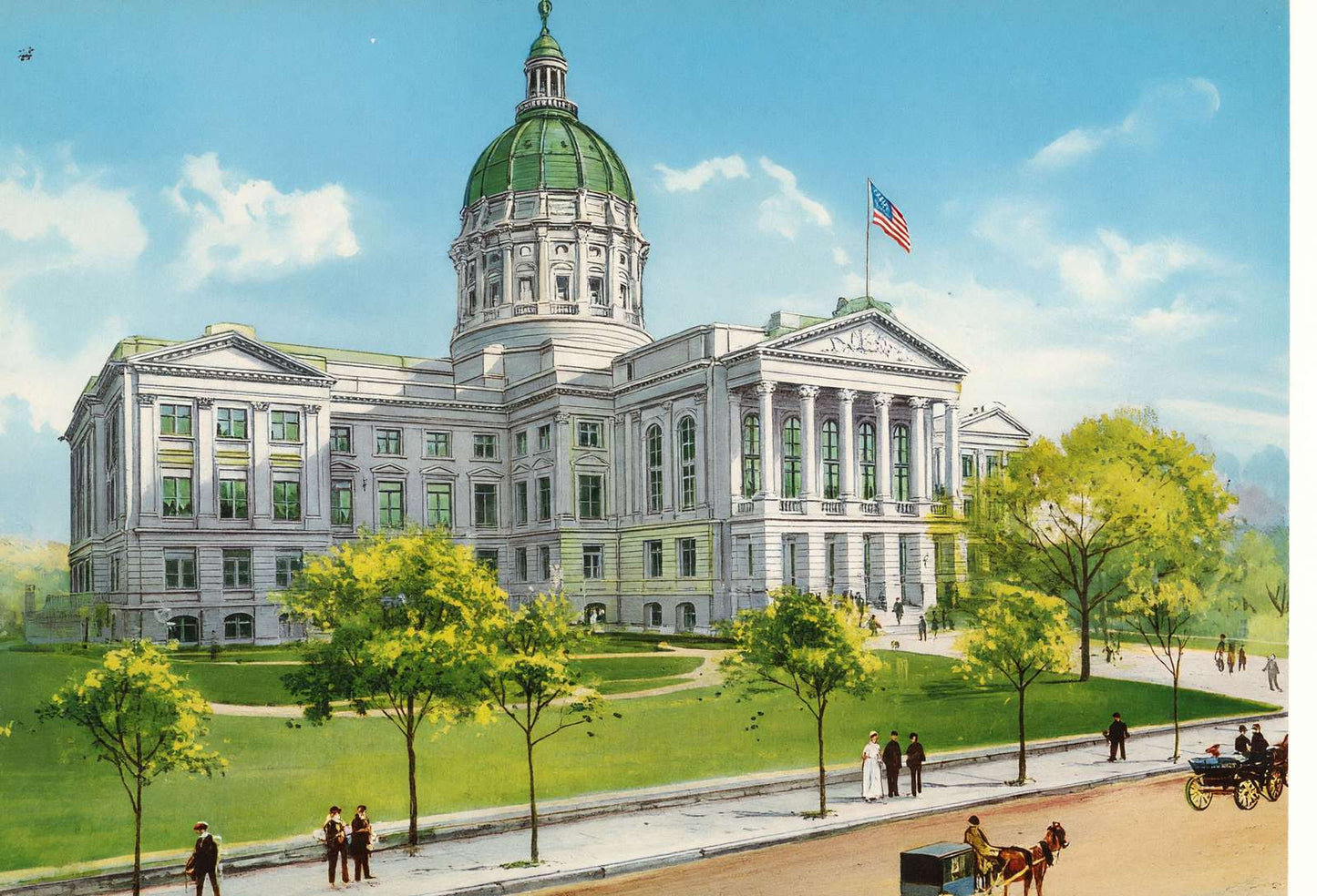 Georgia State Capitol Atlanta in 1906 Vintage Print (7 Sizes) - Restored