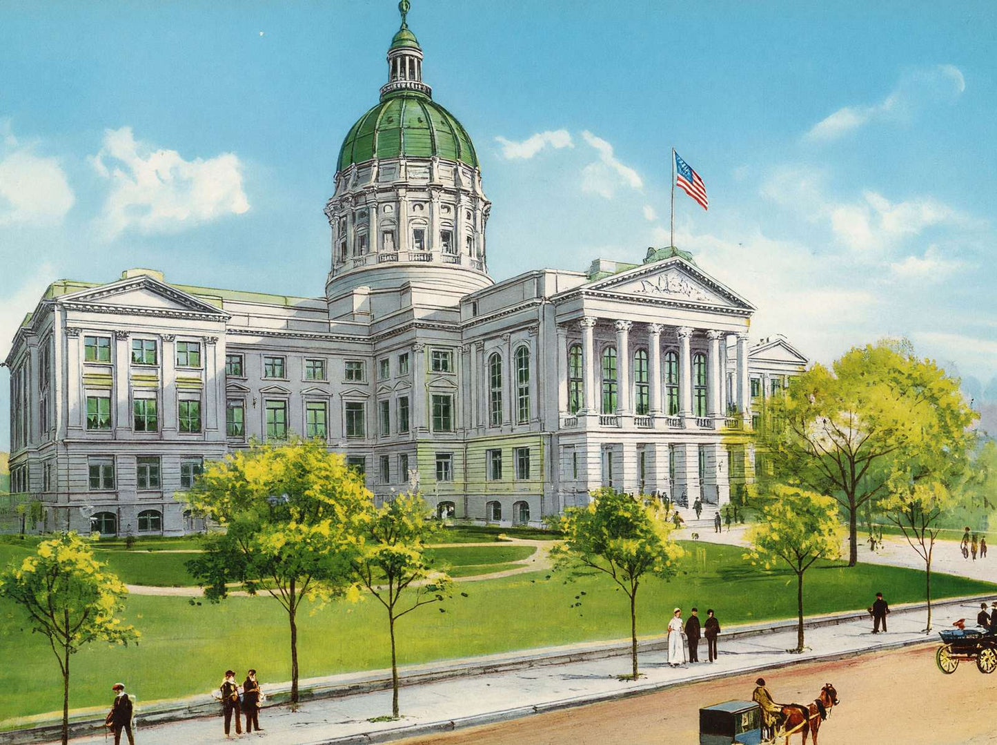 Georgia State Capitol Atlanta in 1906 Vintage Print (7 Sizes) - Restored