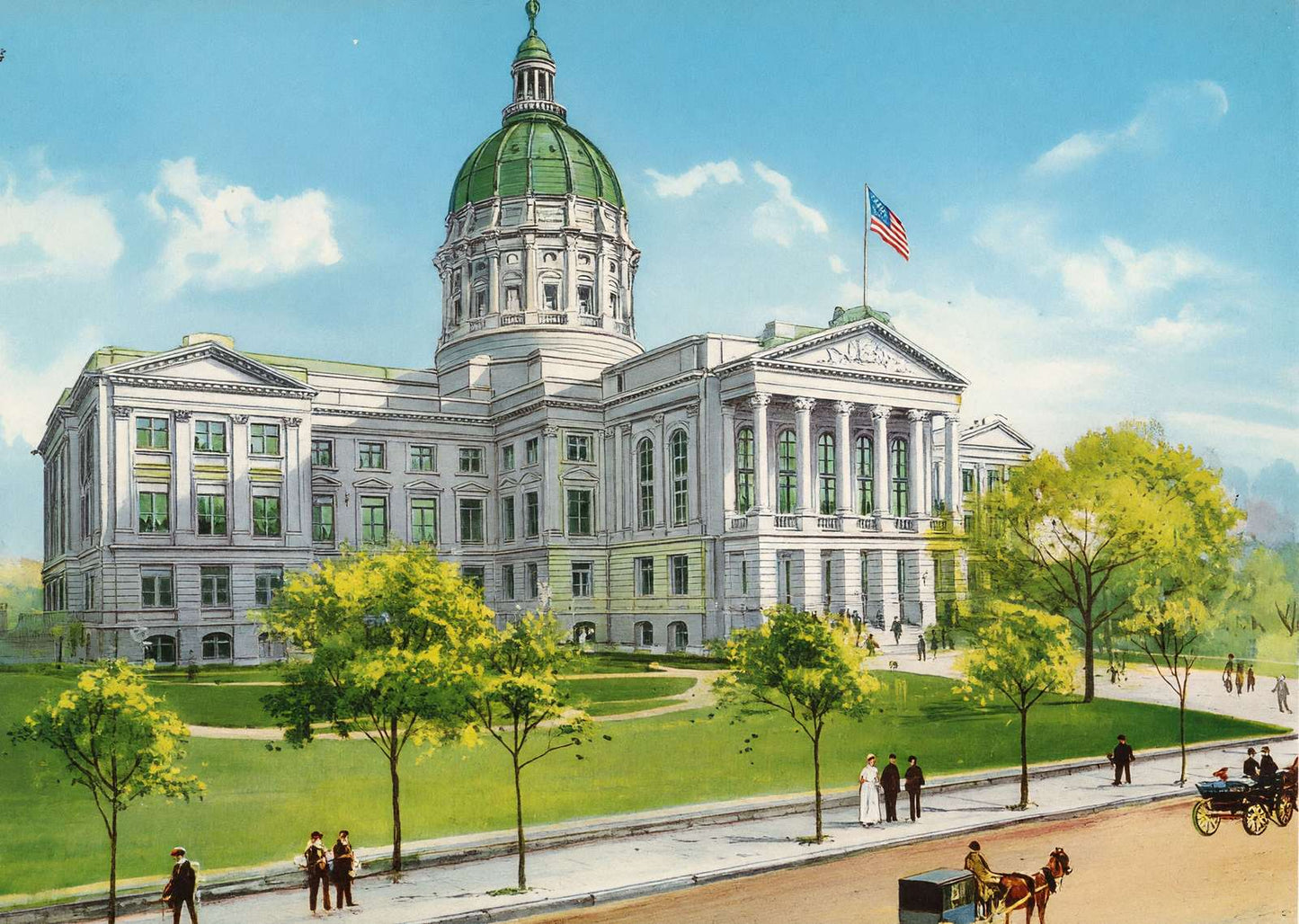 Georgia State Capitol Atlanta in 1906 Vintage Print (7 Sizes) - Restored
