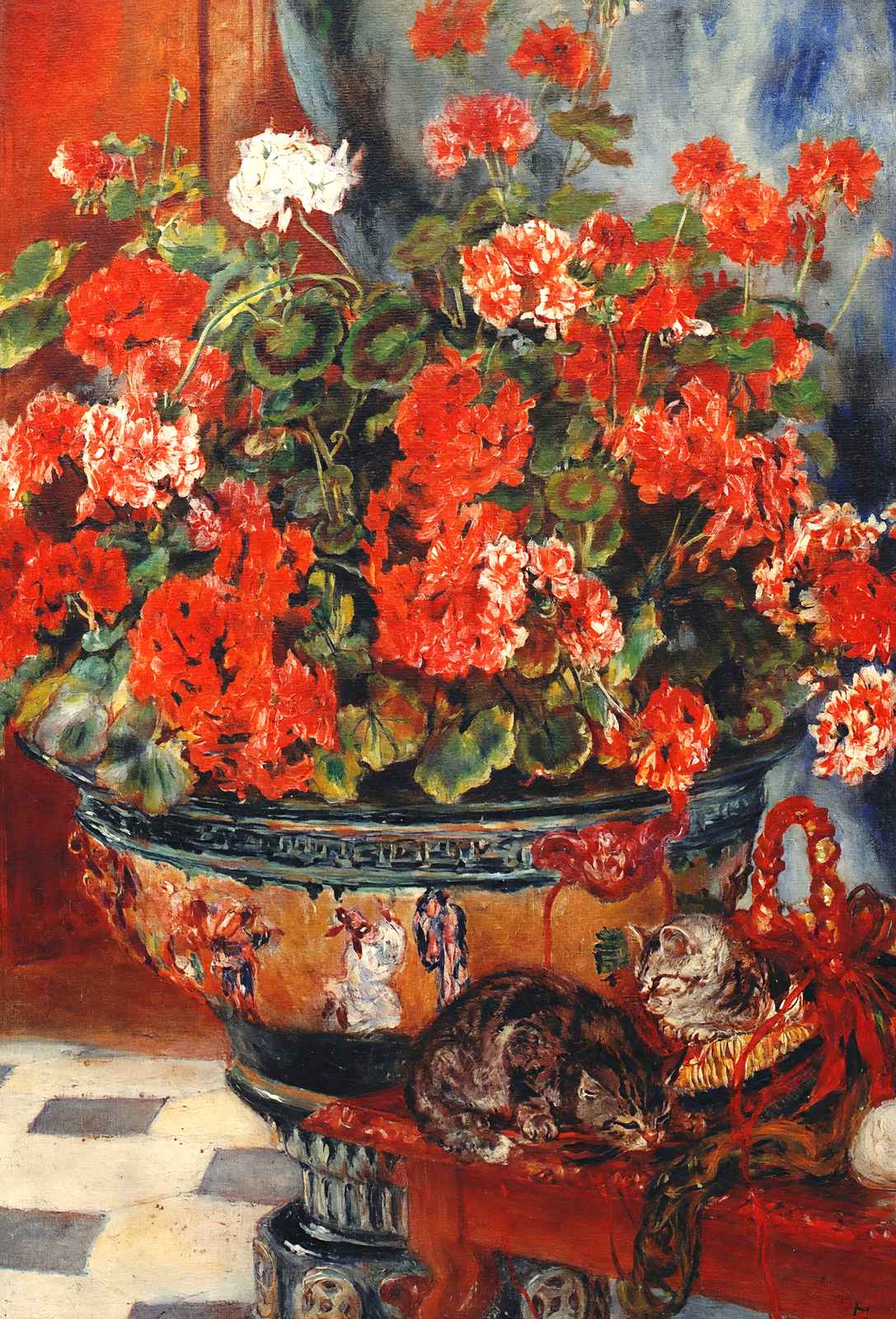 Geraniums and Cats 1881 Painting by Pierre-Auguste Renoir Art Print (6 Sizes)