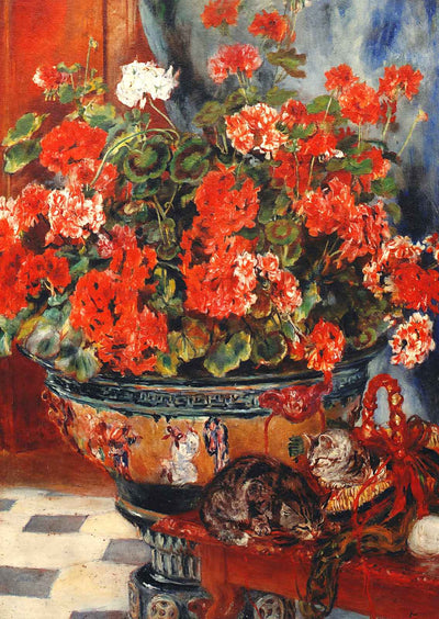Geraniums and Cats 1881 Painting by Pierre-Auguste Renoir Art Print (6 Sizes)
