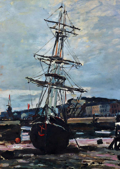 Gestrandetes Boot in Fecamp 1868 Painting by Claude Monet Art Print (6 Sizes)