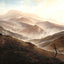 Giant Mountains Landscape with Rising Fog 1820 Art Print (6 Sizes) - Restored