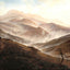 Giant Mountains Landscape with Rising Fog 1820 Art Print (6 Sizes) - Restored