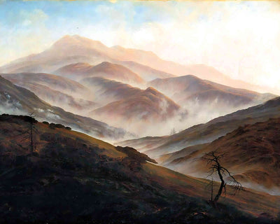 Giant Mountains Landscape with Rising Fog 8x10" Print - Restored