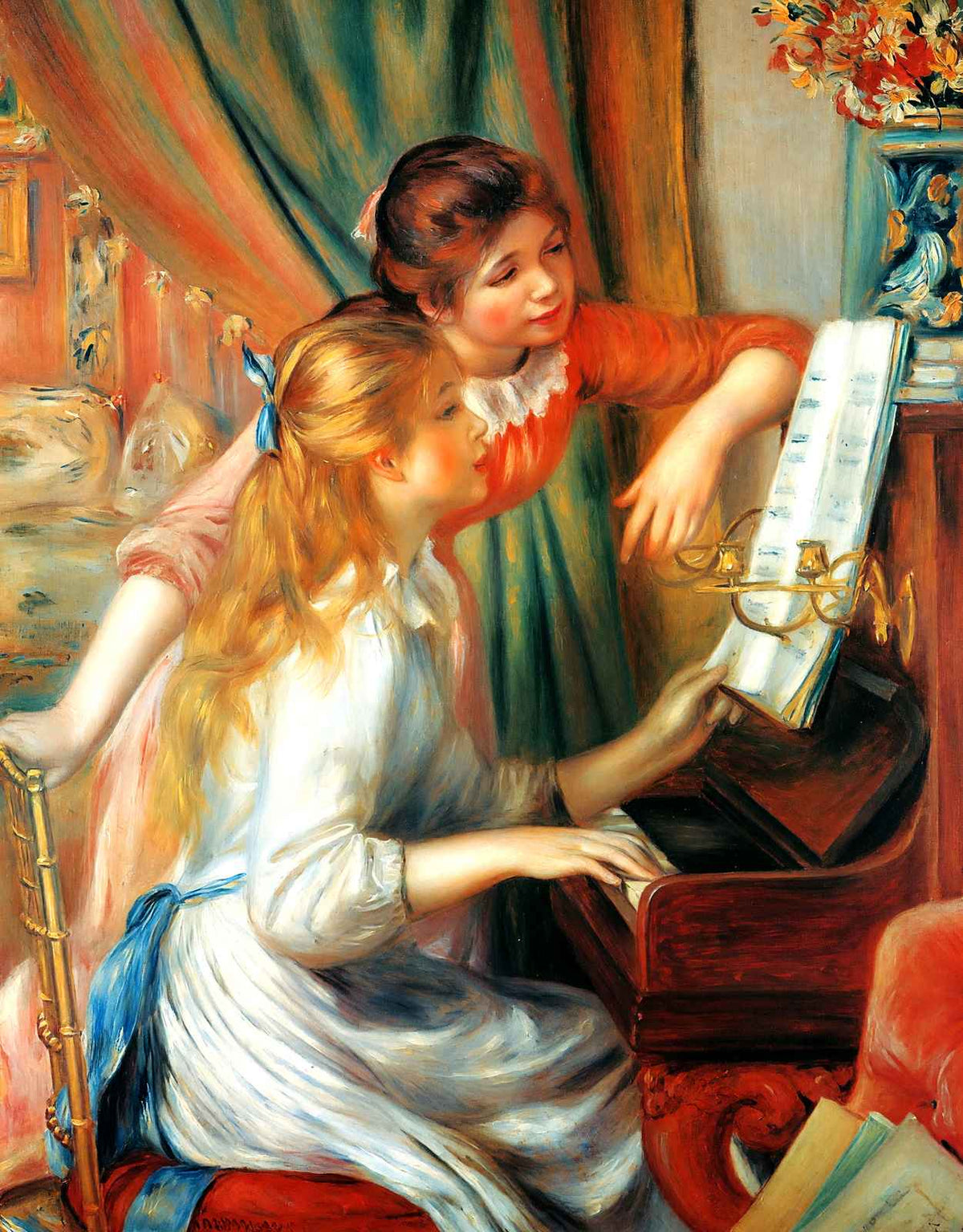 Girls at the Piano 1892 by Pierre-Auguste Renoir Fine Art Print (6 Sizes)