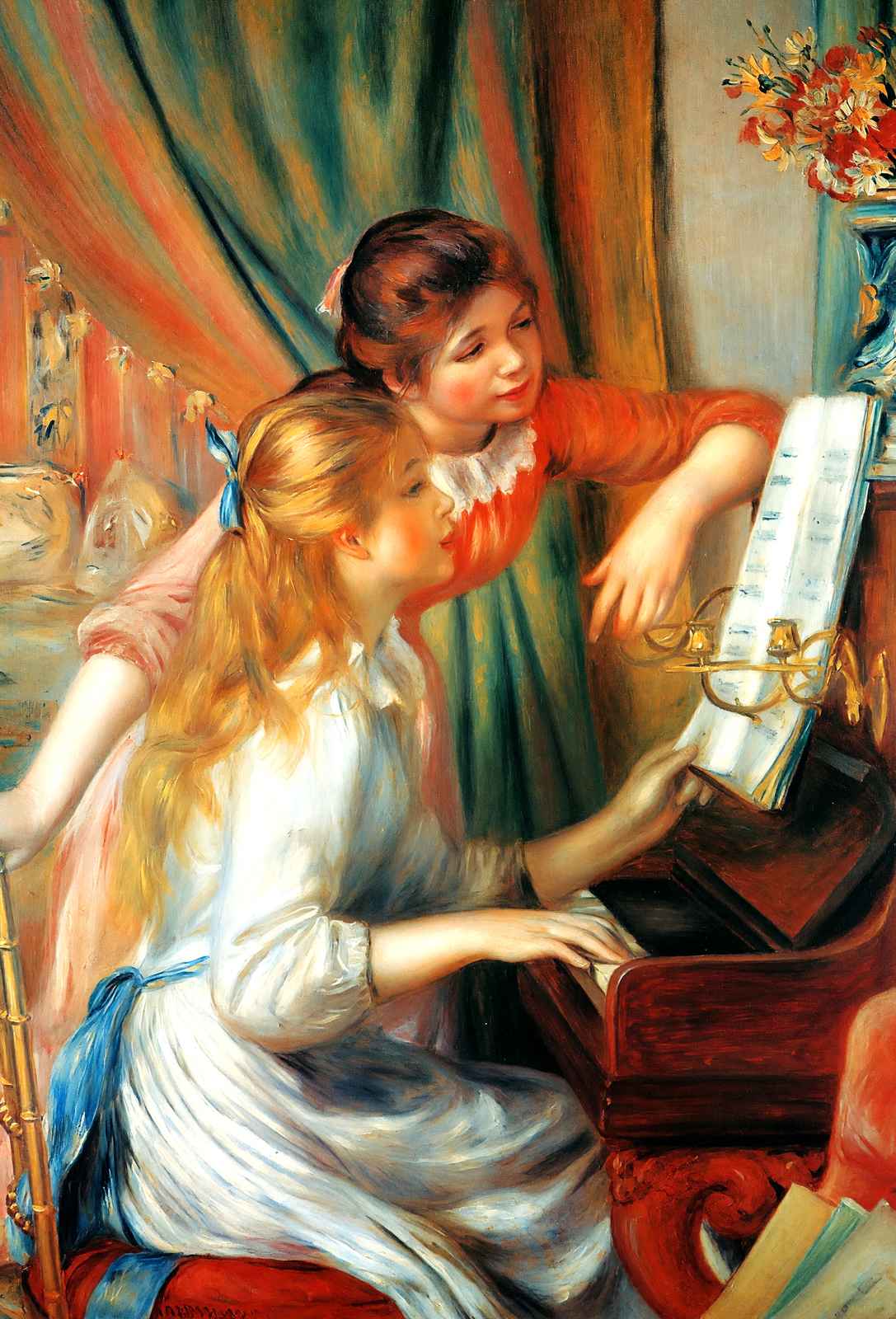 Girls at the Piano 1892 by Pierre-Auguste Renoir Fine Art Print (6 Sizes)