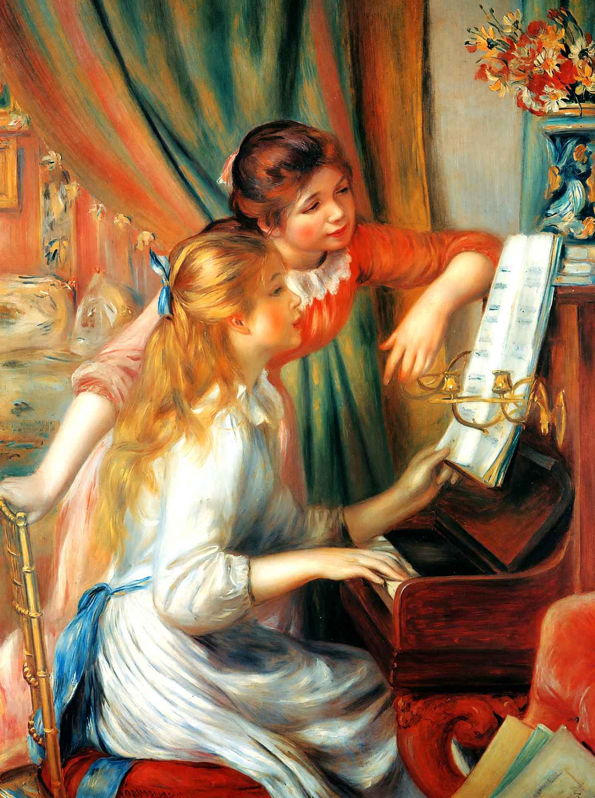 Girls at the Piano 1892 by Pierre-Auguste Renoir Fine Art Print (6 Sizes)