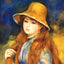 Girl with a Straw Hat art print by Pierre-Auguste Renoir (1884)