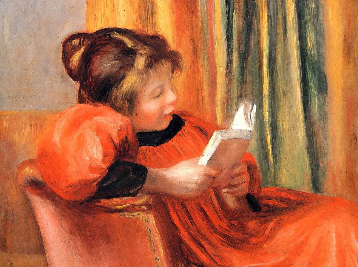 Girl Reading Fine Art Print 1890 Painting by Pierre-Auguste Renoir (6 Sizes)