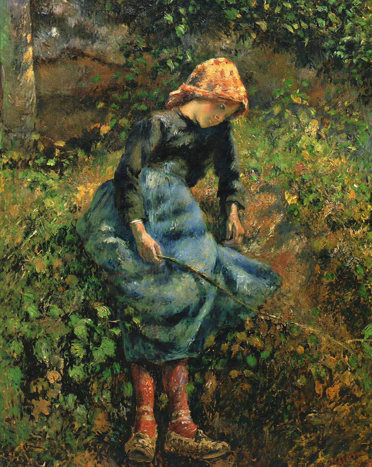 Girl with a Stick art print by Camille Pissarro (1881)